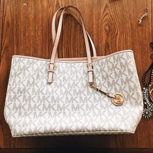 White MK Logo Purse