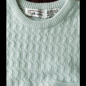 Talbots Lambswool/Angora Cable knit Crewneck
