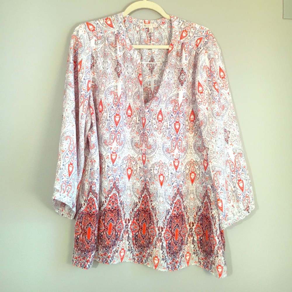 Lightweight Blouse in fun bright print