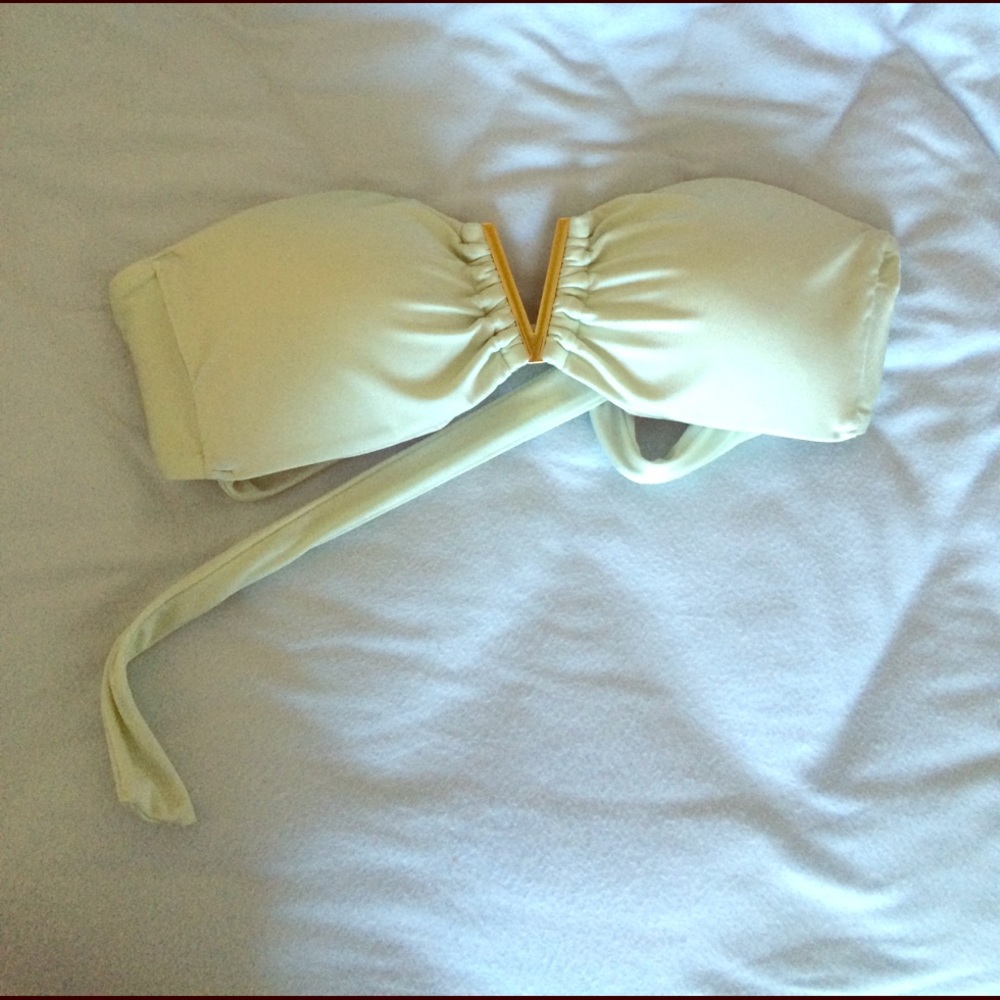 VS mint colored strapless bikini top