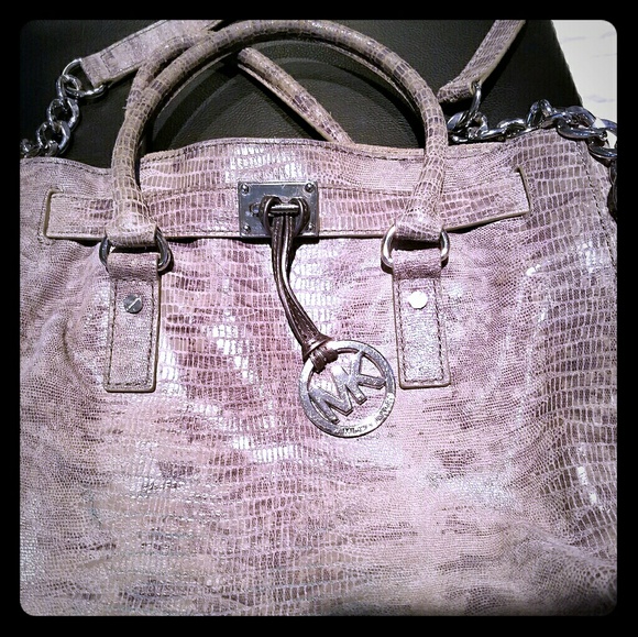 Large Gray Michael Kor's Purse - Picture 1 of 7