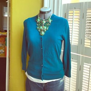 J CREW JACKIE CARDIGAN TEAL