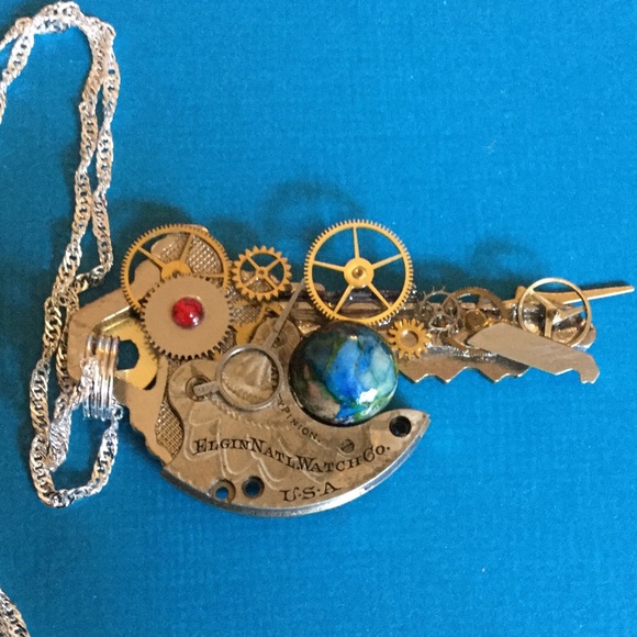 Handmade by HM Simon Jewelry - Interesting Steampunk Key Necklace A-3-7