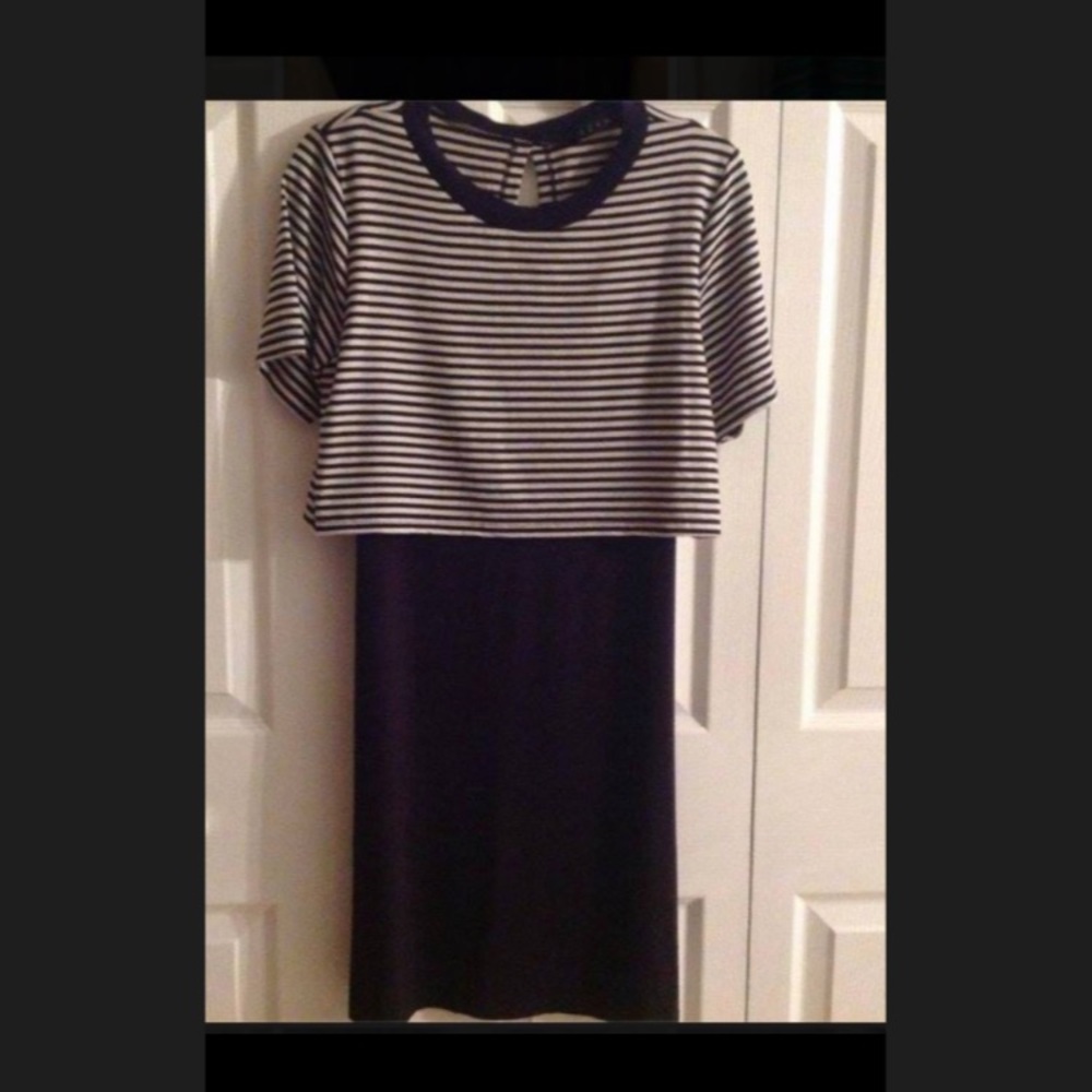 Navy striped dress