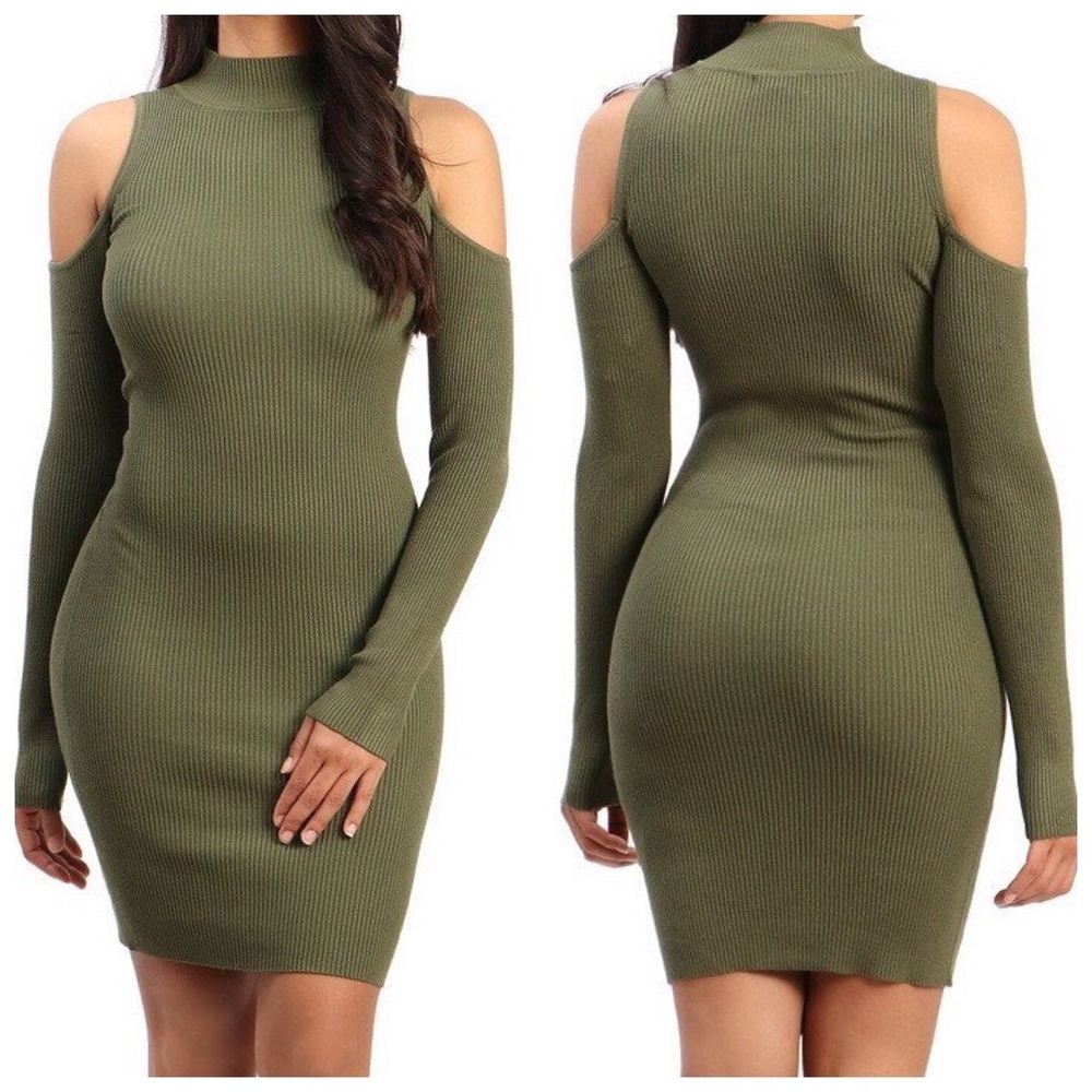 Cold Shoulder Knit Bodycon - Picture 1 of 1