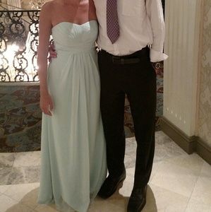 Seafoam Strapless David's Bridal Dress