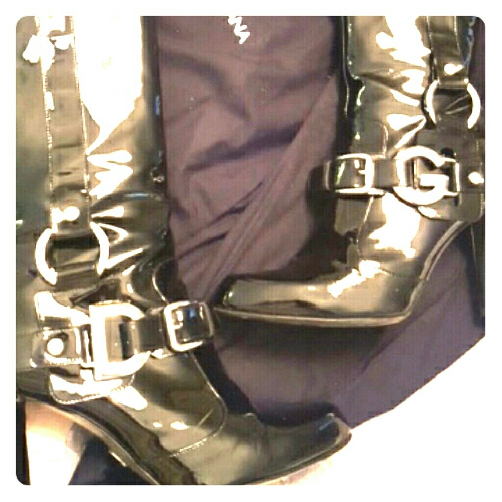 Knee high D&G patent leather boots