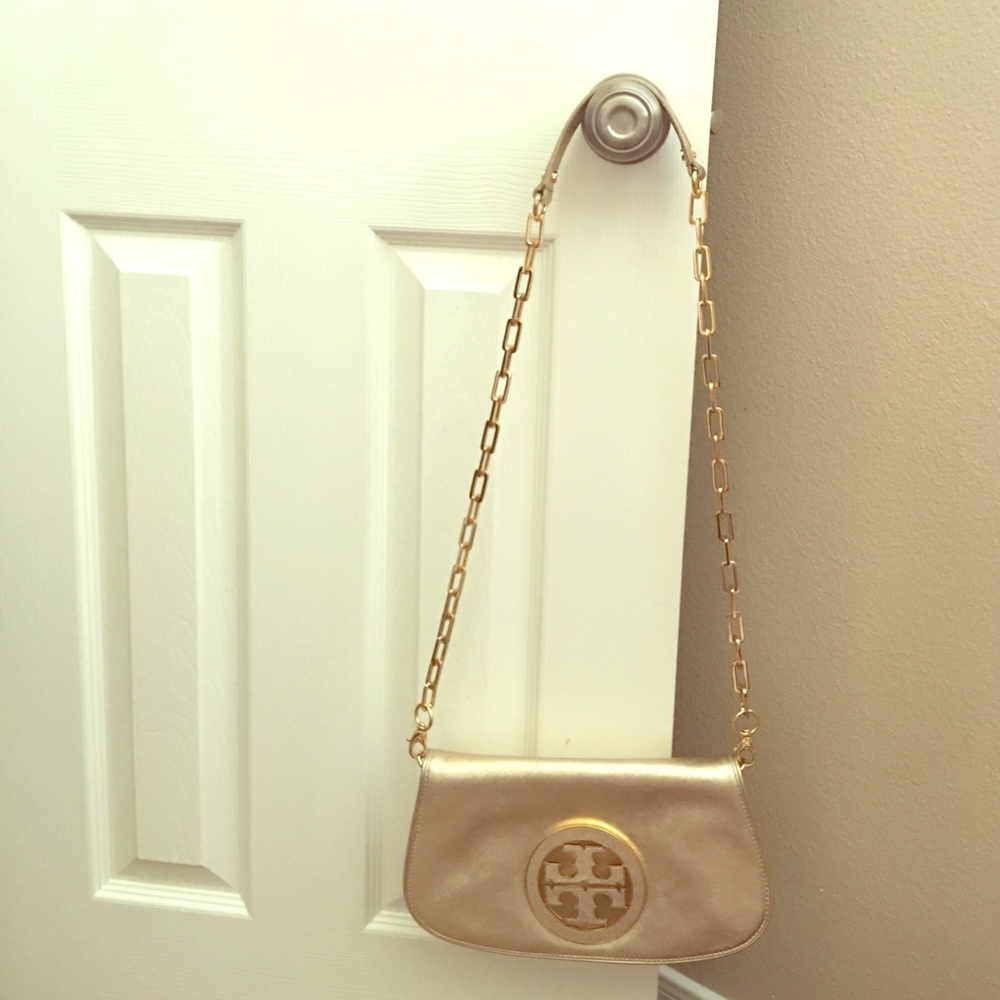 Tory Burch Gold Shoulder Bag with Chain
