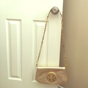 Tory Burch Gold Shoulder Bag with Chain
