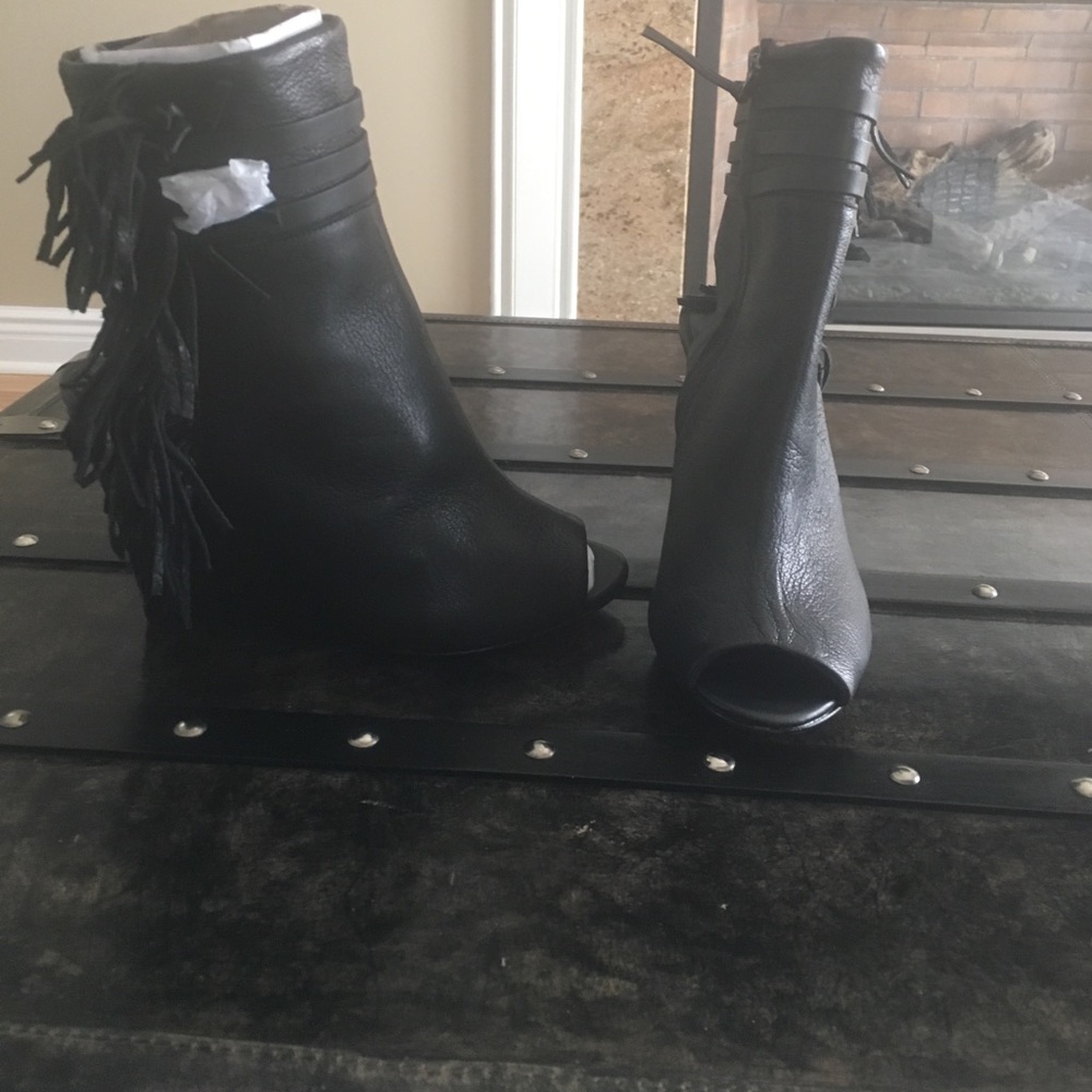 Rebecca Minkoff open toe leather bootie