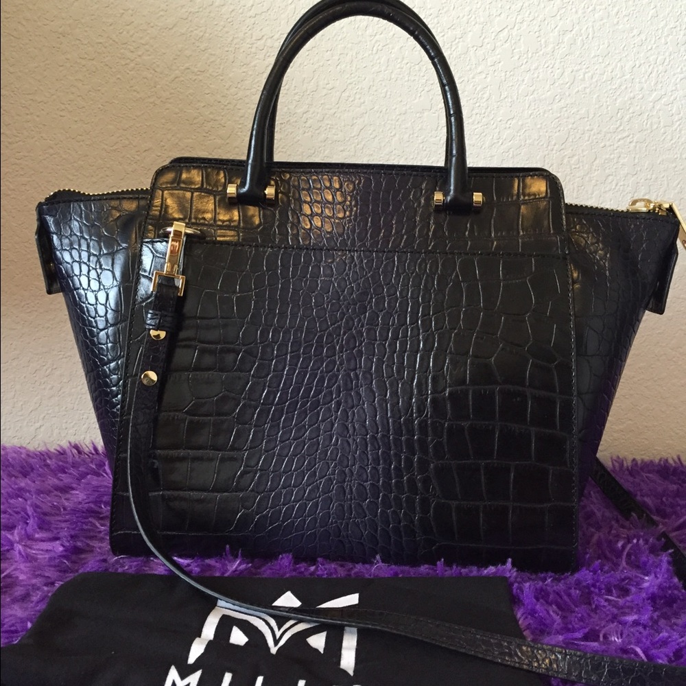 AUTHENTIC Milly Croco Embossed Satchel Handbag