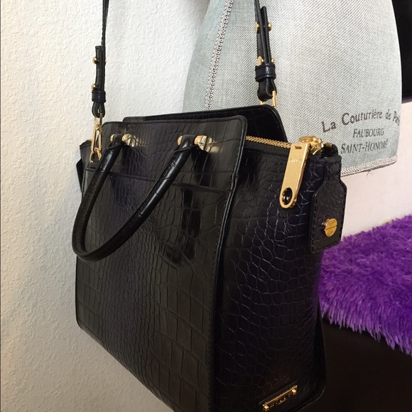 AUTHENTIC Milly Croco Embossed Satchel Handbag - Picture 7 of 7