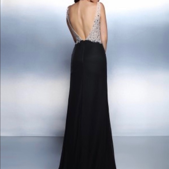 Womens Black and Silver Glittered formalwear dress - Picture 2 of 4