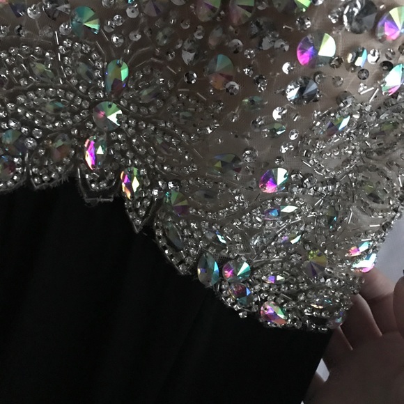 Womens Black and Silver Glittered formalwear dress - Picture 4 of 4