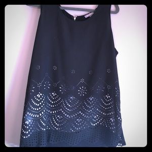 Sleeveless Black top with cut outs