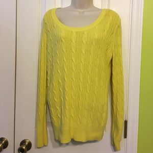Yellow Cable Knit Sweater