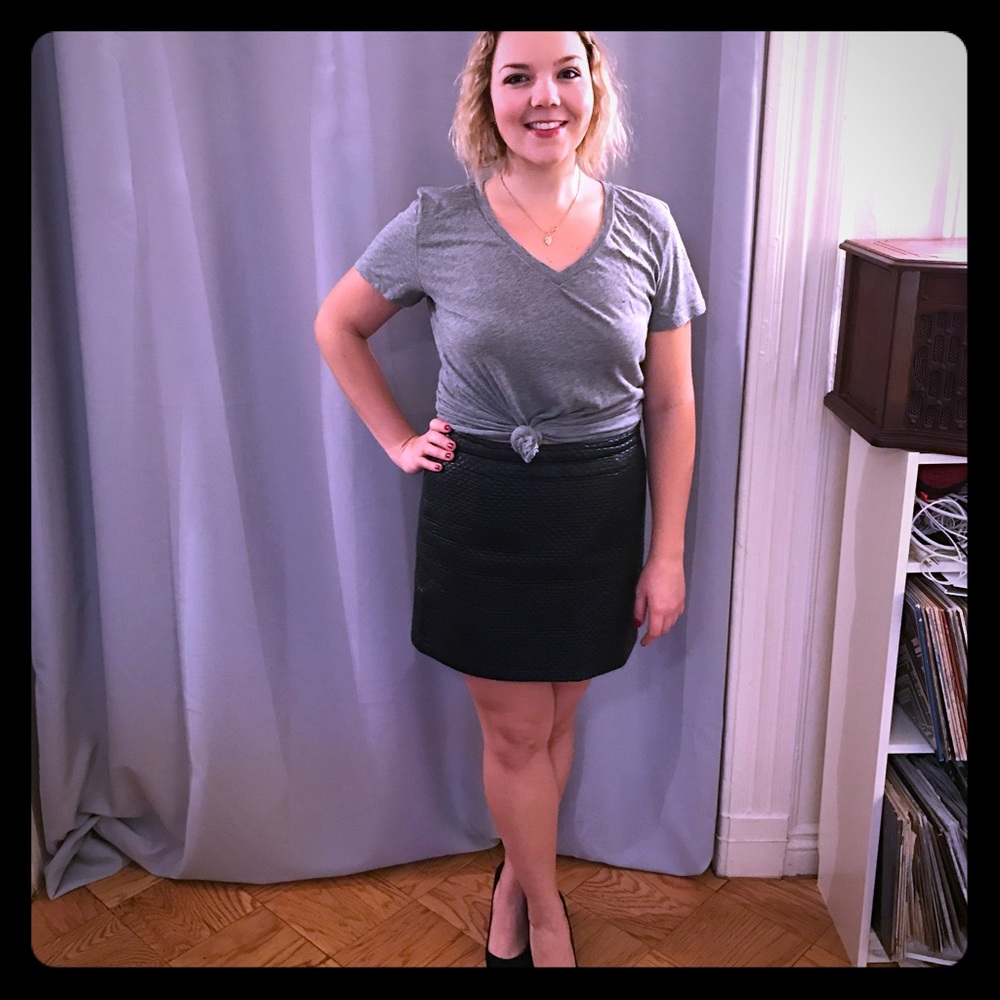 Faux leather mini skirt