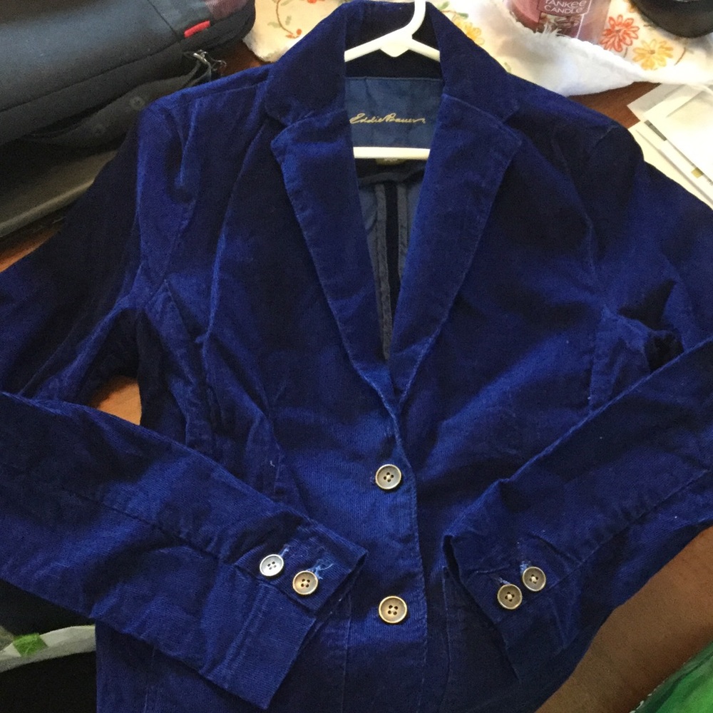 Dark blue corduroy blazer. Eddie Bauer size 8.