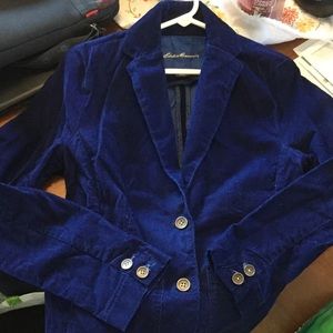 Dark blue corduroy blazer. Eddie Bauer size 8.