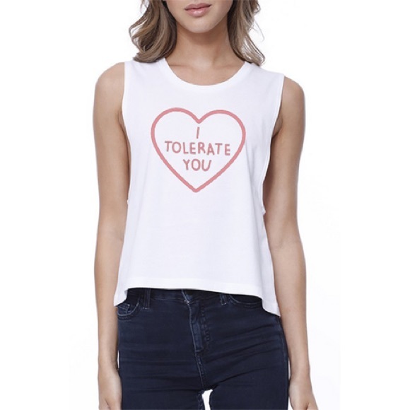 πHPπ Tolerate You Crop Top Muscle Tank Top - Picture 2 of 5