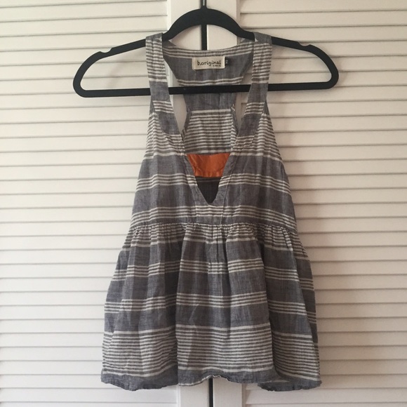 Tops - Blue and white stripe tank