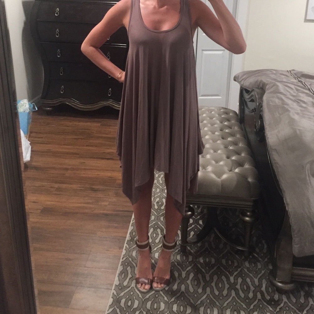 Taupe handkerchief dress