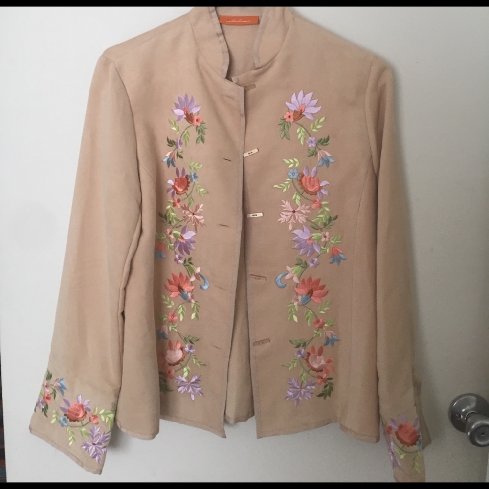 Vegan Suede Embroidered Jacket