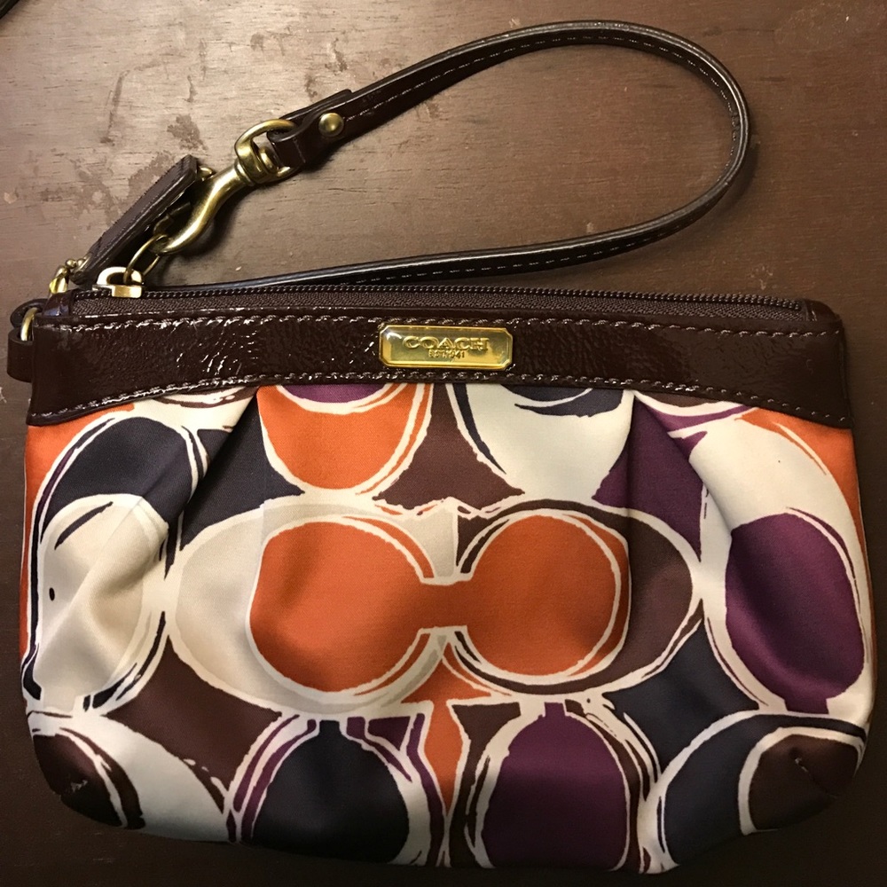 Authentic COACH Scarf Pattern Wristlet