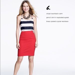 J. Crew Factory eyelet pencil skirt
