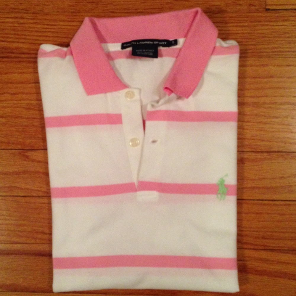 Ralph Lauren Sport white and pink polo shirt