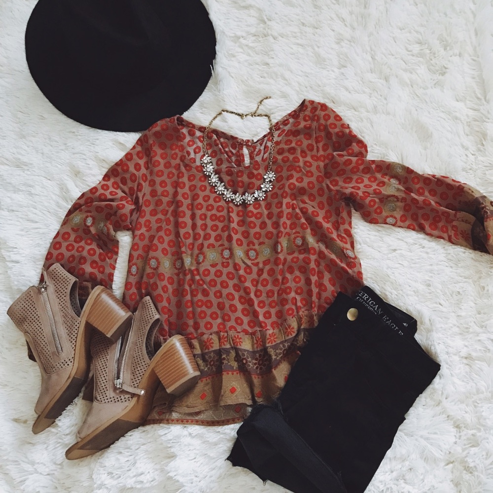 Boho Patterned Peplum