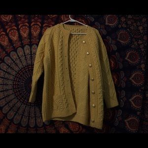 Vintage mustard-yellow cardigan