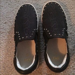Ash black slip ons