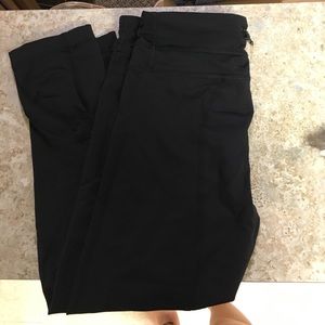 lulu lemon black mid leg mesh back black leggings