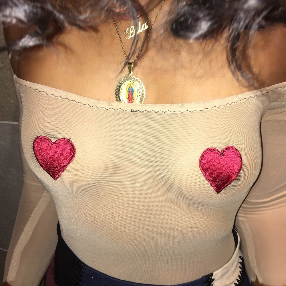 Heart me mesh bodysuit
