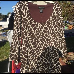 Brown and white blouse