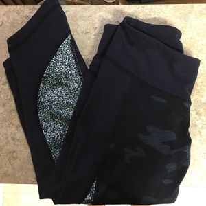 blue army and patterned lulu leggings