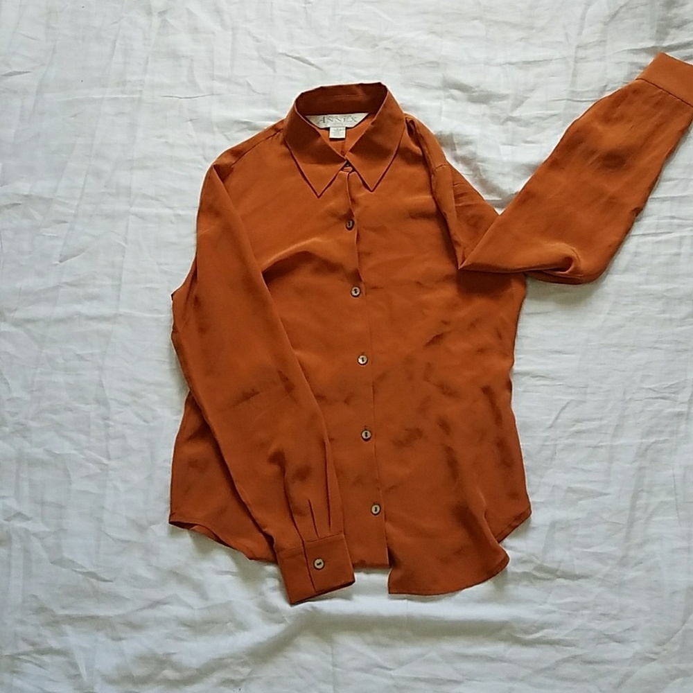 Burnt orange silk top