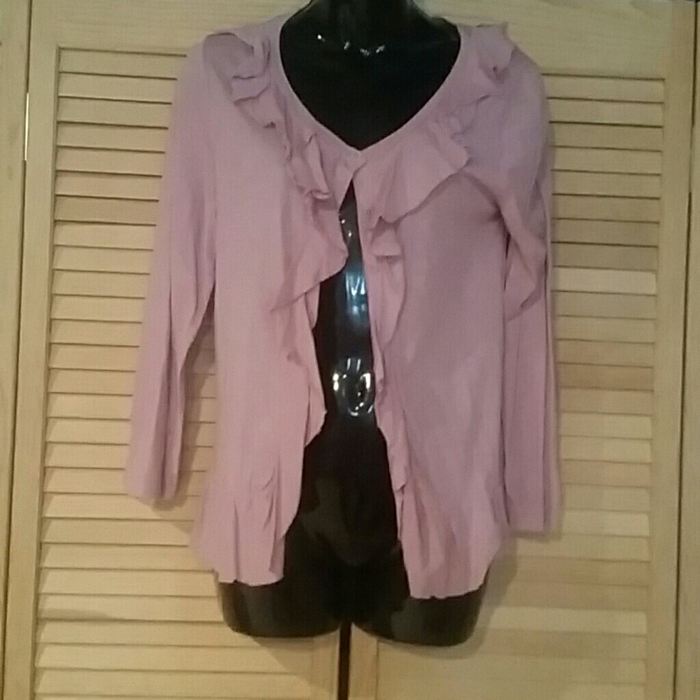 J Crew lavender ruffle cardigan. New