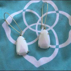 Kendra Scott White Rare Nancy Earrings