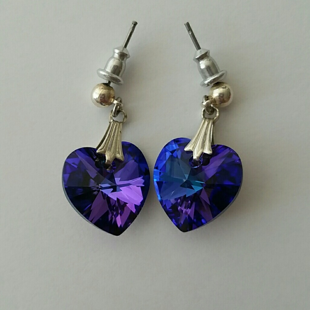 SWAROVSKI Crystal purple earings