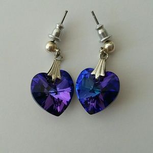 SWAROVSKI Crystal purple earings