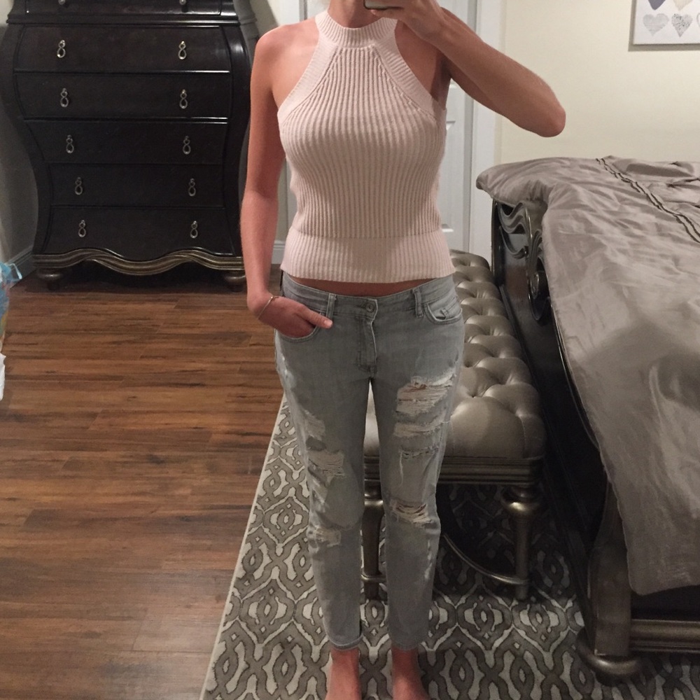 Pink knit top
