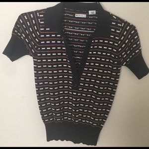 Ben Sherman v-neck Navy polo Sweater with details