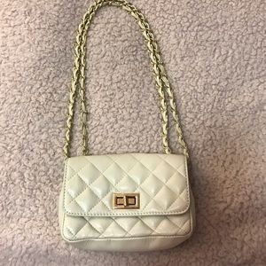 NWOT Cream Quilted Leather Purse