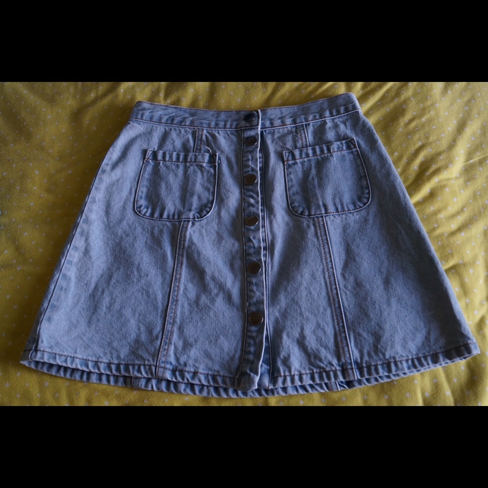 Button Up Denim Skirt BDG