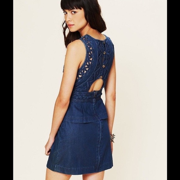 Free People Dresses & Skirts - Free People FP Blue New Romantics Denim Dress 4