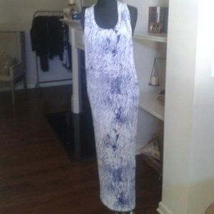 White and blue dress asymmetrical