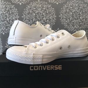 White converse leather low top. Price is firm!