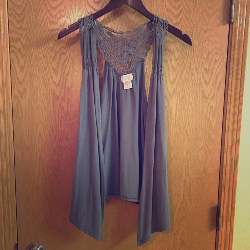Grey Open Vest - Picture 1 of 3